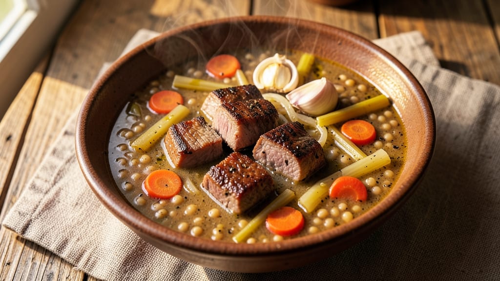 Beef and Barley Soup Recipe by Rachael Ray: Hearty Simmer With Root Vegetable Depth