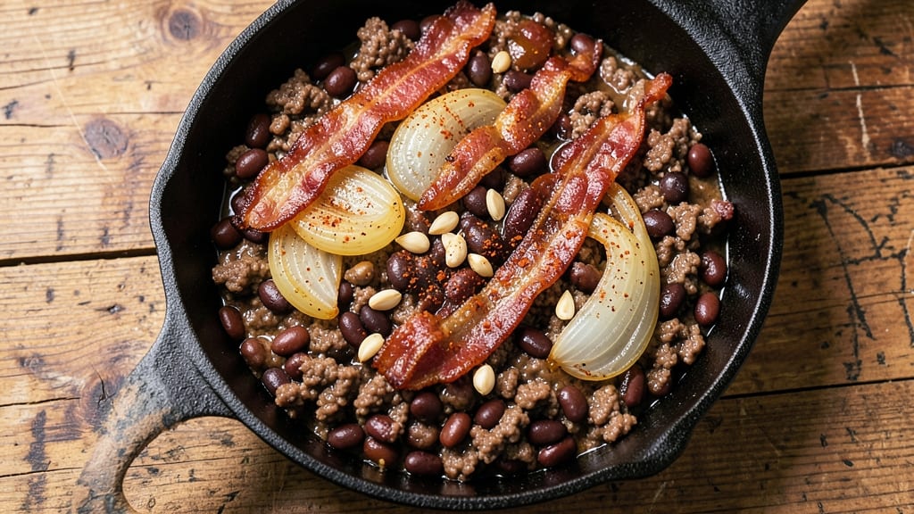 Beans, Bacon, and Ground Beef Recipe: Smoky-Spiced One-Pan Heartiness