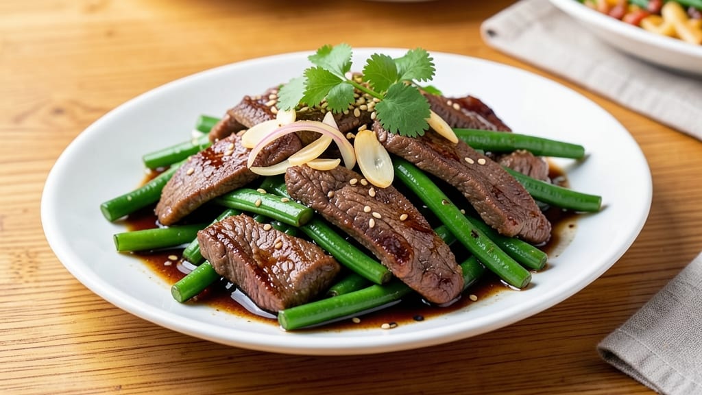 Beef and Green Beans Chinese Recipe: Wok-Fried Crunch With Silky Soy Glaze