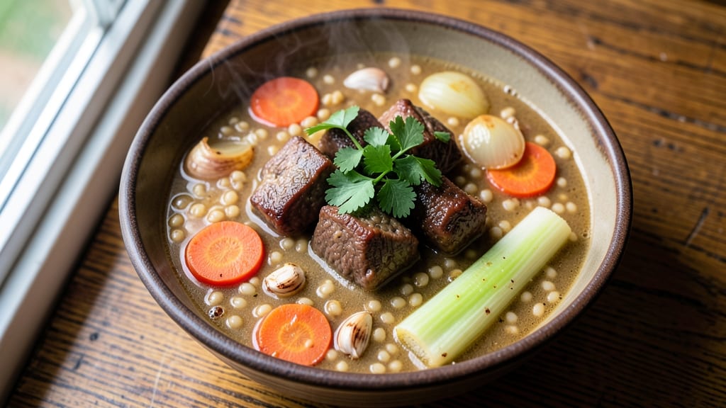 Beef Barley Soup Recipe With Stew Meat: Deep-Roasted Beef and Barley Broth Magic