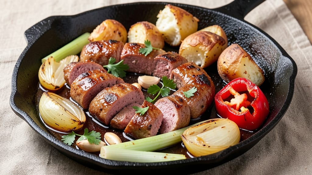 Beef Andouille Sausage Recipe: Smoky Cumin-Kissed Stew With Crispy Tortilla Crowns
