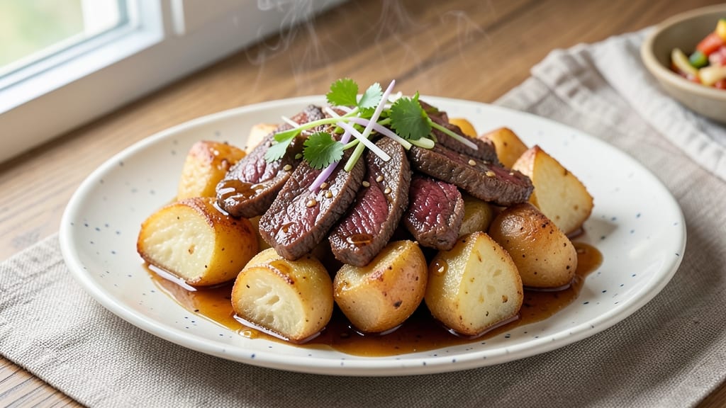 Asian Beef and Potatoes Recipe: Wok-Searred Crunch Meets Silky Potatoes