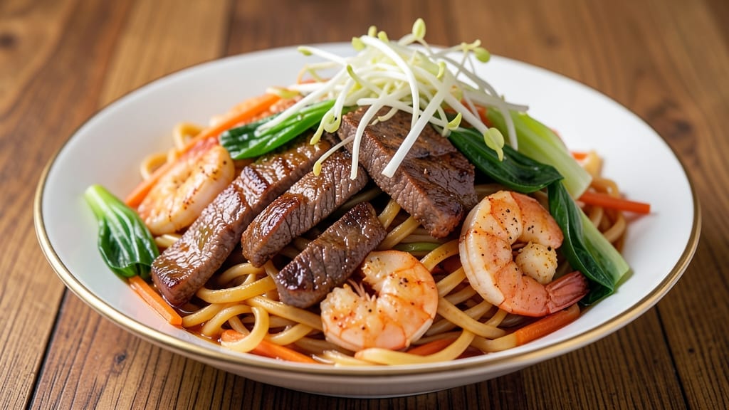 Beef and Shrimp Lo Mein Recipe: Sizzling Wok Heat With Chewy Noodles