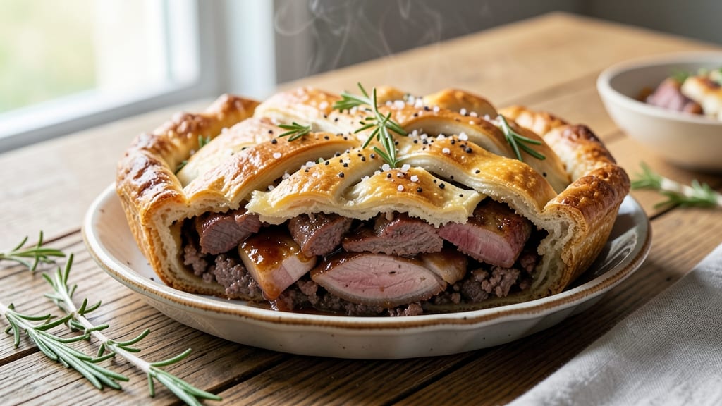 Beef and Pork Meat Pie Recipe: Flaky Pastry Cradles Savory Filling