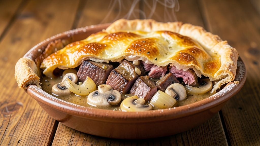 Beef and Mushroom Pot Pie Recipe: Flaky Crust, Savory Filling in One Pot