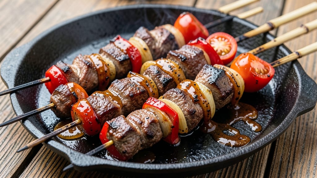 BBQ Beef Kabobs Recipe: Charred, Juicy Bites with Smoky Sweet Gloss