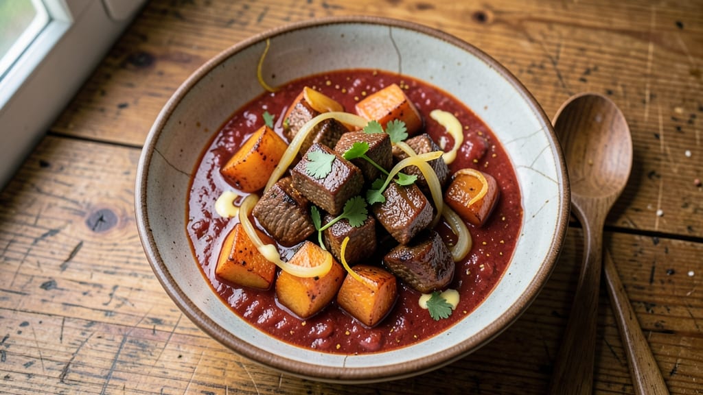 Beef and Sweet Potato Curry Recipe: Spiced Tomato Gravy That Caramelizes Roots